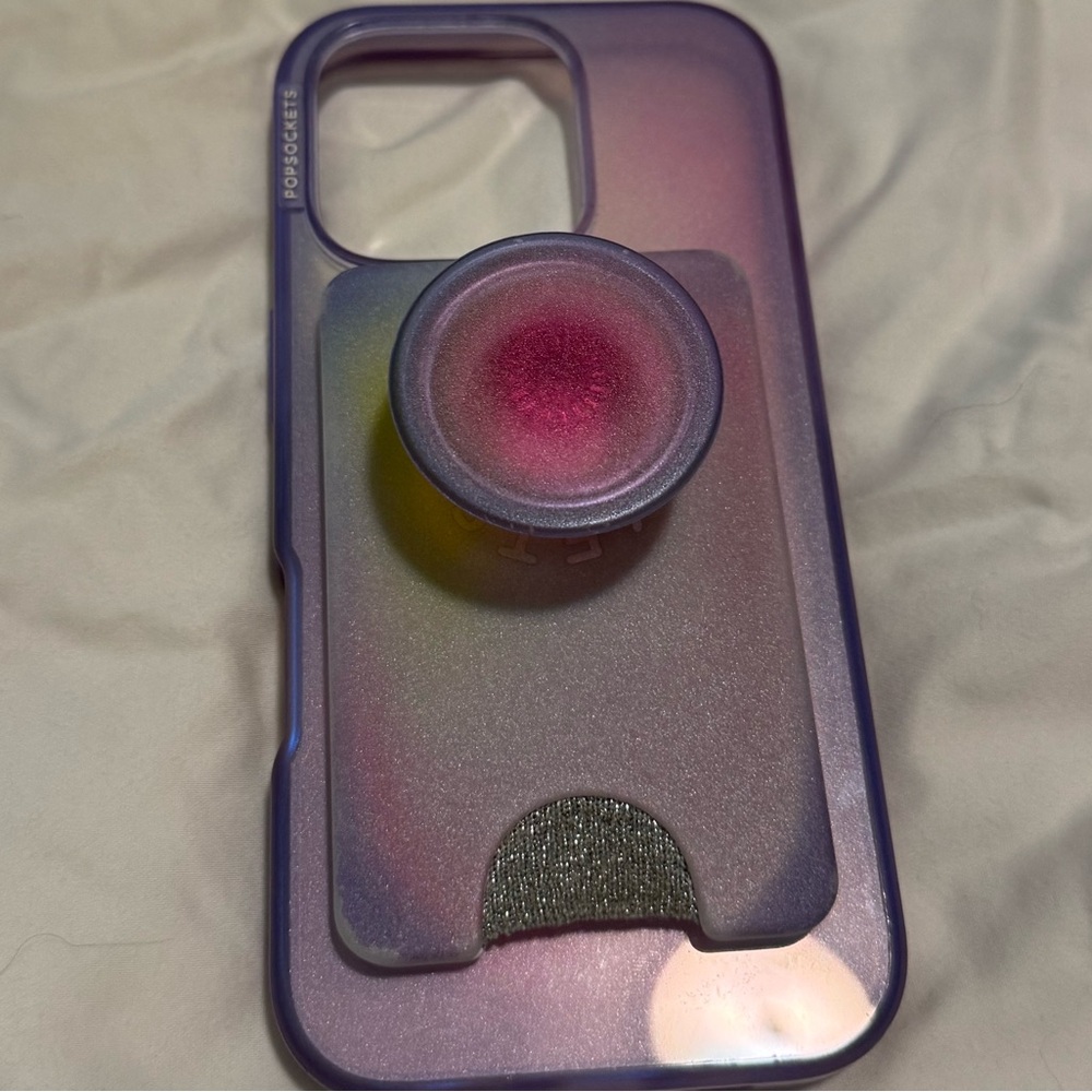 iPhone 16pro PopSocket MagSafe case and wallet.